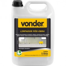 Limpador pós obra, biodegradável, 5 litros,(Ref. 51.84.100.500) Vonder